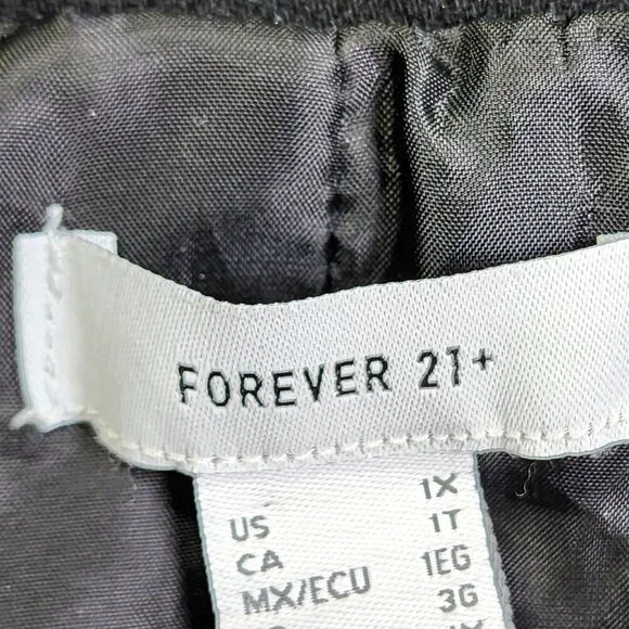 Forever 21+ Black Jacket With Embroidered Peace Sign "Black Is Power" Text Desig - Picture 7 of 12